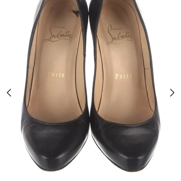 Christian Louboutin Black Leather Heels - Picture 3 of 4